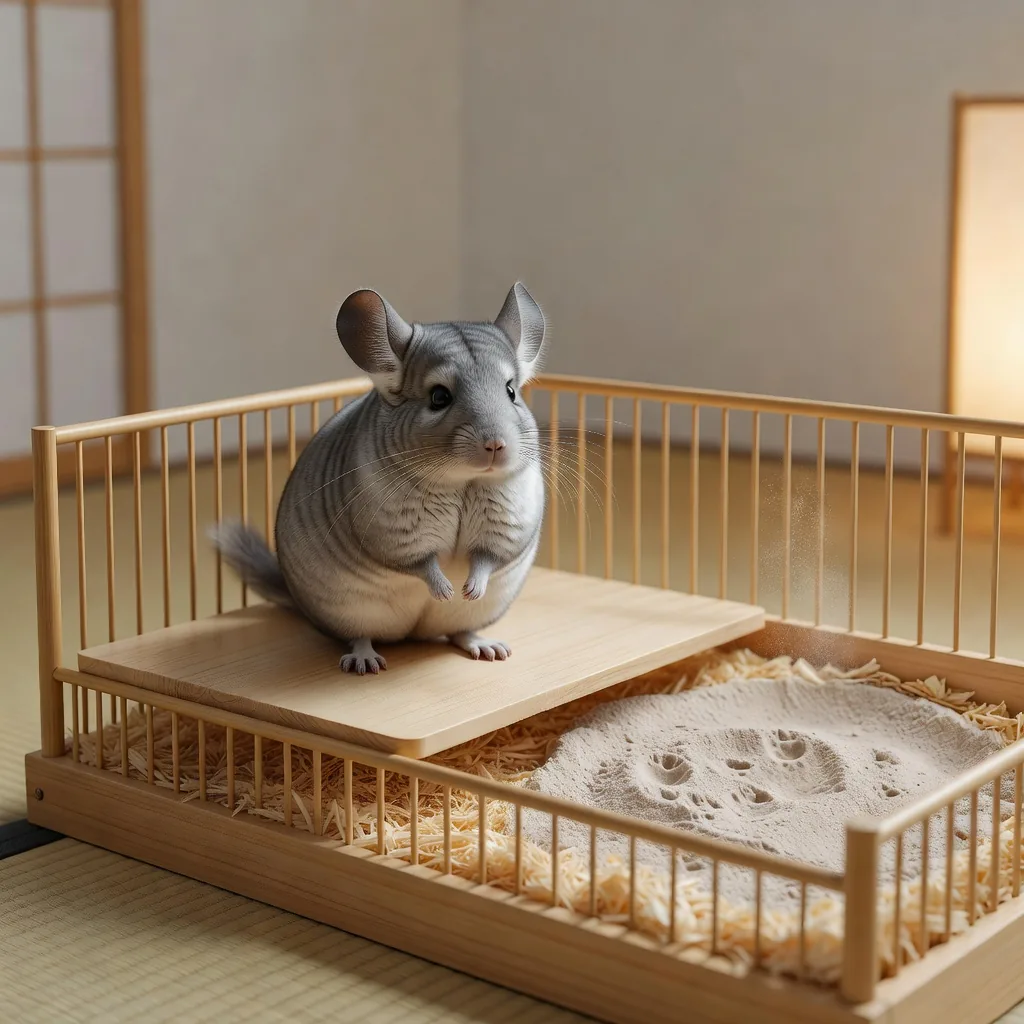 清潔なケージのチンチラ