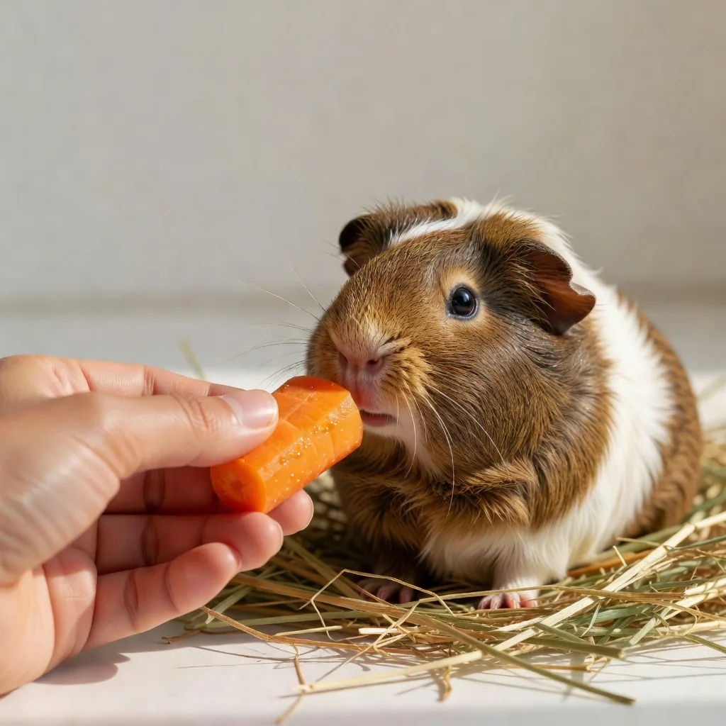 人参を食べるモルモット