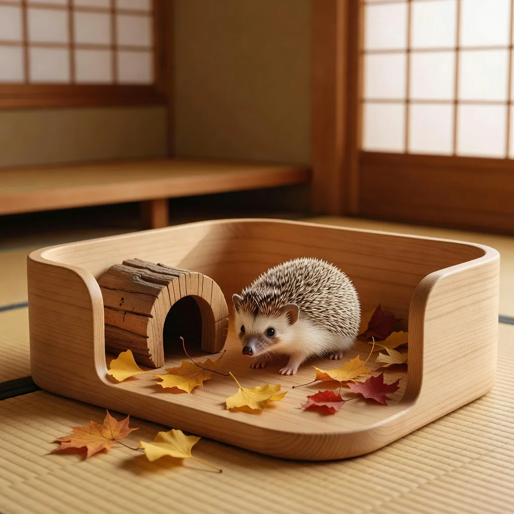自然な飼育環境のハリネズミ