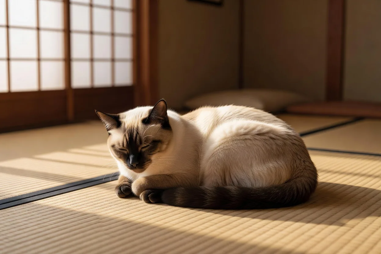 日向で眠る猫